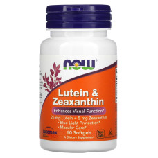Лютеин и зеаксантин, Lutein & Zeaxanthin, NOW Foods, 60 гелевых капсул