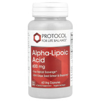 Альфа-ліпоєва кислота, Alpha-Lipoic Acid, Protocol for Life Balance, 600 мг, 60 вегетаріанських капсул