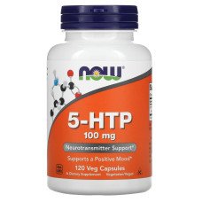 5-гидрокситриптофан, 5-HTP, Now Foods, 100 мг, 120 вегетарианских капсул