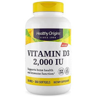 Витамин D3, Vitamin D3, Healthy Origins, 2000 МЕ, 360 гелевых капсул