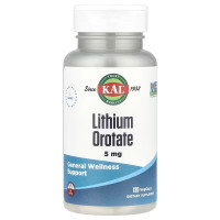 Литий, Lithium Orotate, KAL, 5 мг, 120 вегетарианских капсул