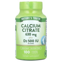 Кальций цитрат плюс D3, Calcium Citrate Plus D3, Nature's Truth, 100 каплет