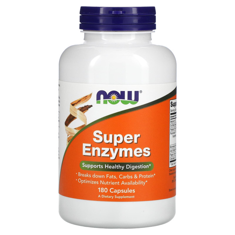 Травні ферменти, Super Enzymes, Now Foods, 180 капсул