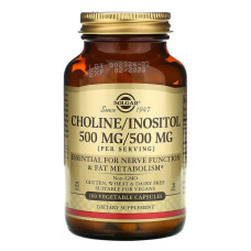 Холін та Інозитол, Choline/Inositol, Solgar 100 вегетаріанських капсул