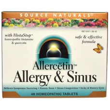 Гомеопатия для аллергиков, Allergy & Sinus, Source Naturals, 48 таб.