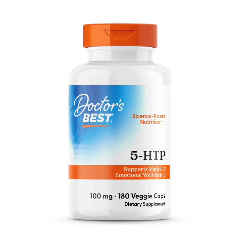 5-НТР, 5-гідрокситриптофан, Doctor's Best, 100 мг, 180 веганських капсул