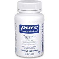 Таурин, Taurine, Pure Encapsulations, для здоровья печени, глаз, антиоксидантов, сердца, мозга и мышц, 500 мг, 60 капсул