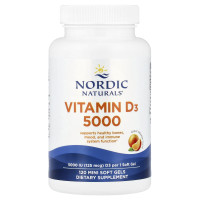 Вітамін D3, Vitamin D3, Nordic Naturals, апельсин, 125 мкг (5000 МО), 120 міні гелевих капсул