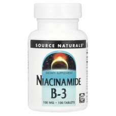 Ниацинамид (В-3), Niacinamide B-3, Source Naturals, 100 мг, 100 таблеток