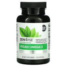 Омега-3 для веганів, Vegan Omega-3, Zenwise Health, 120 гелевих капсул