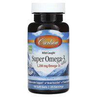 Омега-3 супер, Super Omega-3, Carlson, 1200 мг, 50 гелевых капсул