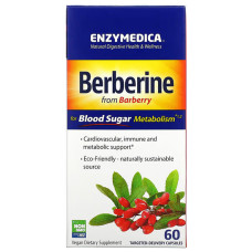 Берберин для метаболізму цукру в крові, Berberine for Blood Sugar Metabolism, Enzymedica, веган, 60 капсул із цільовою доставкою