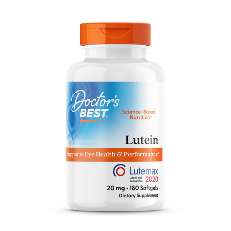 Лютеїн, Lutein, Doctor's Best, лютемакс, 20 мг, 180 гелевих капсул
