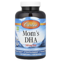 Докозагексаеновая кислота (ДГК) для кормящих мам, Mother's DHA, Carlson, 500 мг, 120 гелевых капсул