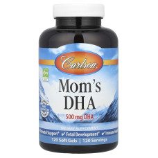 Докозагексаєнова кислота (ДГК) для годуючих мам, Mother's DHA, Carlson, 500 мг, 120 гелевих капсул