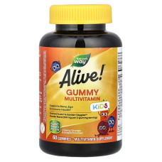 Мультивитамины для детей, Multi-Vitamin for Children, Nature's Way, Alive!, 60 жевательных конфет