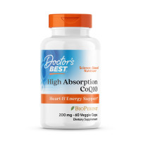 Коензим Q10, High Absorption CoQ10 with BioPerine®, Doctor's Best, з біоперином, 200 мг, з високим ступенем засвоєння, 60 веганських капсул