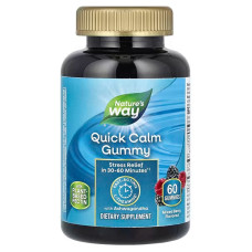 Заспокійлива з ашвагандою, Quick Calm Gummy, Nature's Way, зі смаком ягід, 60 жувальних цукерок