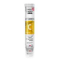 Витамин С, VITAMIN C, Swiss Energy, апельсин, 1000 мг, 20 растворимых таблеток