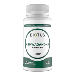 Ашваганда, Ashwagandha, Biotus, 400 мг, 120 капсул