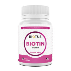 Біотин, Biotin, Biotus, 5000 мкг, 60 капсул