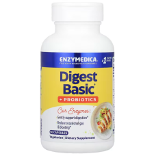 Ферменти та пробіотики, Digest Basic + Probiotics, Enzymedica, 90 капсул