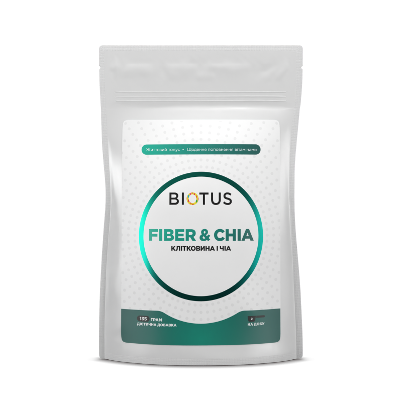 Клітковина та Чіа, Fiber&Chia, Biotus, 135 г
