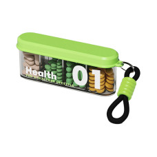 Органайзер для таблеток с ремешком, Health 01 Portable Pill Organizer with Lanyard, MEMOSAN, водонепроницаемый, с 4 отделениями, зеленый