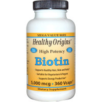 Биотин, Biotin, Healthy Origins, 5000 мкг, 360 капсул