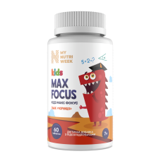 Кидз Макс Фокус, Kids MAX Focus, My Nutri Week, вкус черники, 60 таблеток