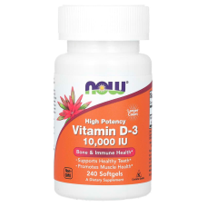 Витамин D-3, Vitamin D-3, Now Foods, высокоэффективный, 250 мкг (10000 МЕ), 240 гелевых капсул