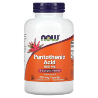 Пантотеновая кислота, Pantothenic Acid, Now Foods, 500 мг, 250 растительных капсул