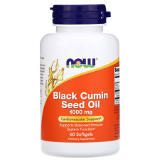 Масло семян черного тмина, Black Cumin Seed Oil, NOW Foods, 1000 мг, 60 гелевых капсул