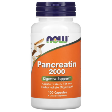 Панкреатин, Pancreat 2000i, Now Foods, 200 мг, 100 капсул