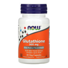 Глутатіон, Glutathione, Now Foods, 500 мг, 30 капсул