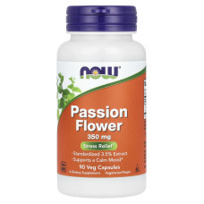 Страстоцвет (экстракт цветов), Passion Flower, Now Foods, 350 мг, 90 вегетарианских капсул