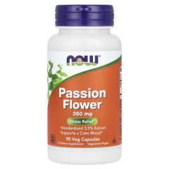Страстоцвіт (екстракт квітів), Passion Flower, Now Foods, 350 мг, 90 вегетаріанських капсул
