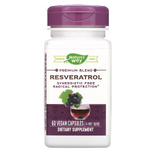Ресвератрол, Resveratrol, Nature's Way, 60 капсул