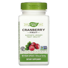 Клюква, Cranberry, Nature's Way, экстракт ягод, 180 веганских капсул (465 мг в 1 капсуле)