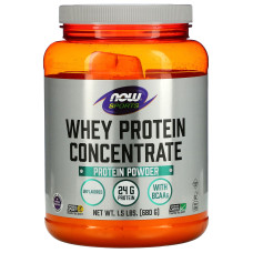 Сывороточный протеин, концентрат, Whey Protein Concentrate, Now Foods, Sports, порошок, без вкуса, 680 г