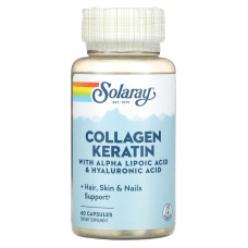 Колаген і кератин, тип I, II, III, Collagen Keratin, Solaray, 60 капсул