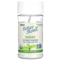 Стевія (екстракт), Better Stevia, Now Foods, органічний порошок, 28 г