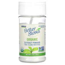 Стевія (екстракт), Better Stevia, Now Foods, органічний порошок, 28 г
