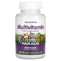 Витамины для детей, Multi-Vitamin and Mineral, Nature's Plus, Animal Parade, вкус винограда, 180 животных
