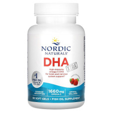Риб'ячий жир екстра, DHA Xtra, Nordic Naturals, полуниця, 1000 мг, 60 капсул