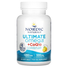 Омега-3 с коэнзимом Q10, Omega + CoQ10, Nordic Naturals, 640 мг, 60 капсул