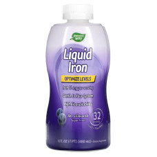 Залізо, Iron, Nature's Way, рідке, смак ягід, 480 мл