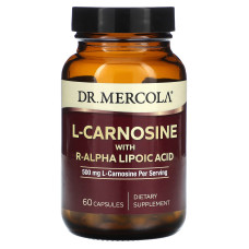 L-карнозин с R-альфа-липоевой кислотой, L-Carnosine with R-Alpha Lipoic Acid, Dr. Mercola, 250 мг, 60 капсул
