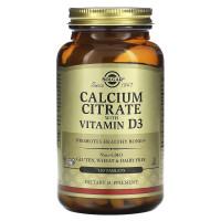Цитрат кальция с витамином D3, Calcium Citrate, Solgar, 120 таблеток