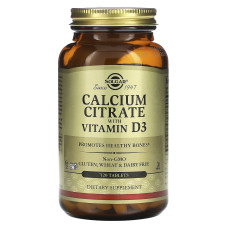 Цитрат кальция с витамином D3, Calcium Citrate, Solgar, 120 таблеток